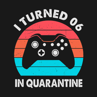 I Turned 6 In Quarantine - Retro Sunset Vintage 2014 6th Birthday Gift T-Shirt