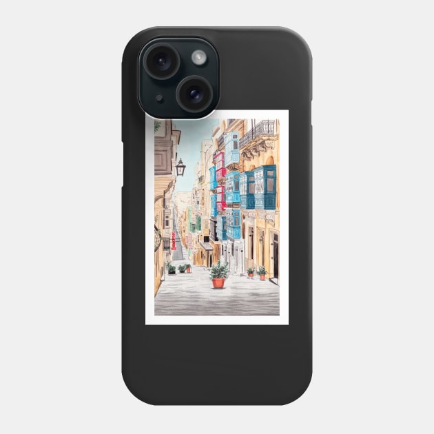 Valletta, Malta Phone Case by NorrskenArt