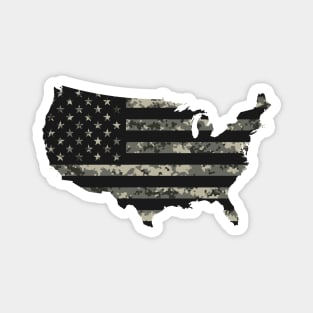 USA Flag - Urban Black Magnet