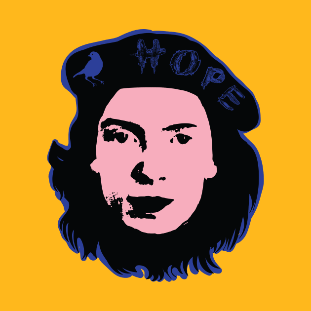 HOPE Emily Dickinson Che Guevara Pop art Dark Blue version by pelagio