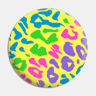 Multi-Color Leopard on Yellow Pin