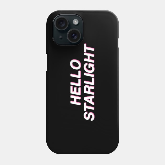 Hello Starlight! - White on Black Phone Case by mareescatharsis