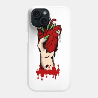 female hand bloody heart Phone Case