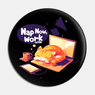 Catnap on the Job Pin