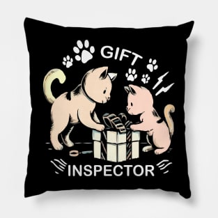 Gift inspector funny cat shirt Pillow