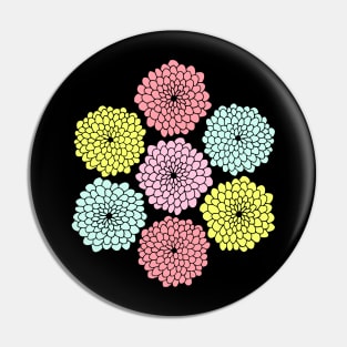 Pastel Flowers Print Pin