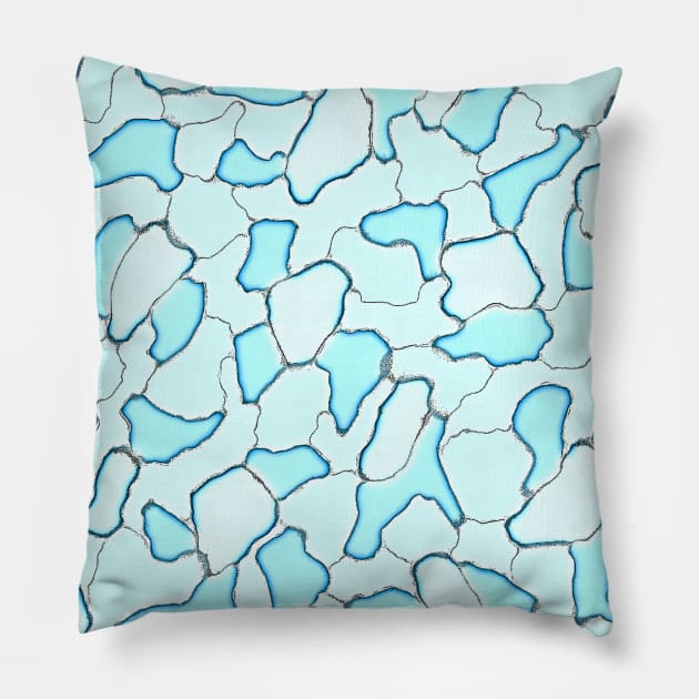 Unique Military Camouflage Army Blue Aqua Camo Pattern Pillow by JonDelorme