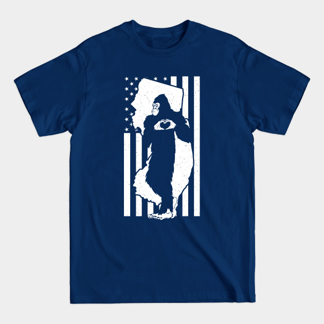 Disover New Jersey Bigfoot American Flag - New Jersey - T-Shirt