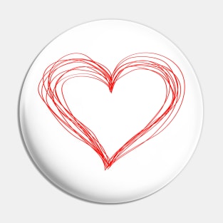 Red outline of heart. Pin