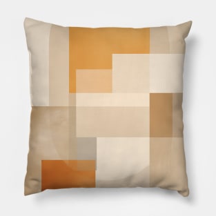 Boho Neutral Warm Abstract Shapes Pillow