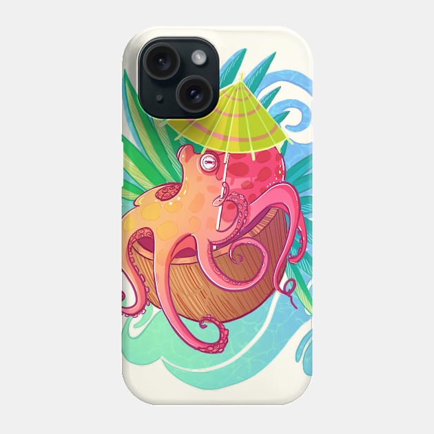 Octopus on the Beach Phone Case by AshenShop