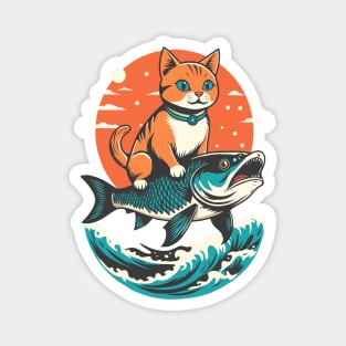 Kitten Riding a Fish Magnet