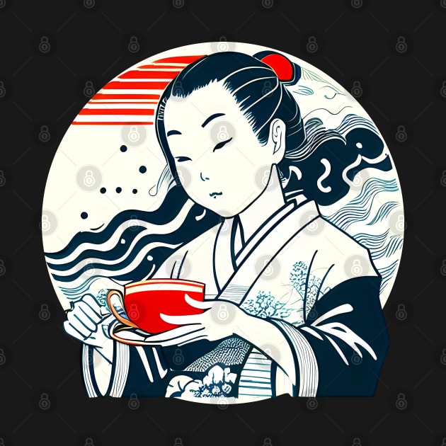 Girl Drinking Tea by ElMass