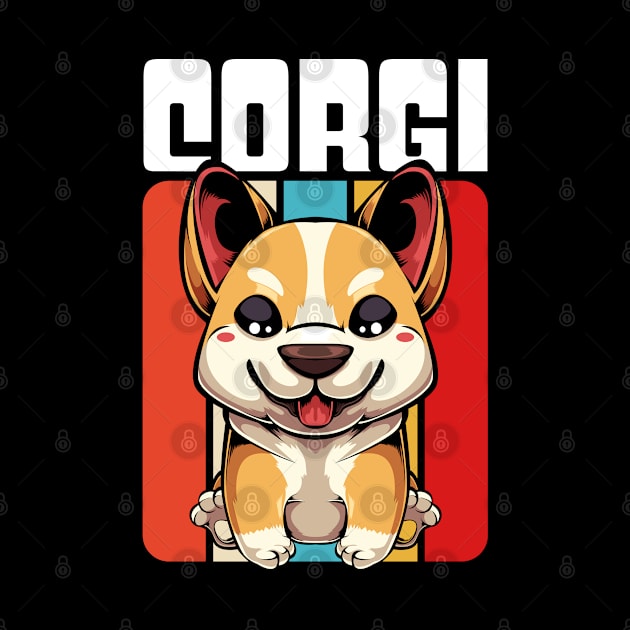 Welsh Corgi - Cute Retro Style Kawaii Dog by Lumio Gifts