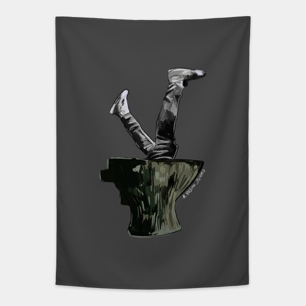 Trainspotting Toilet Illustration Tapestry by burrotees