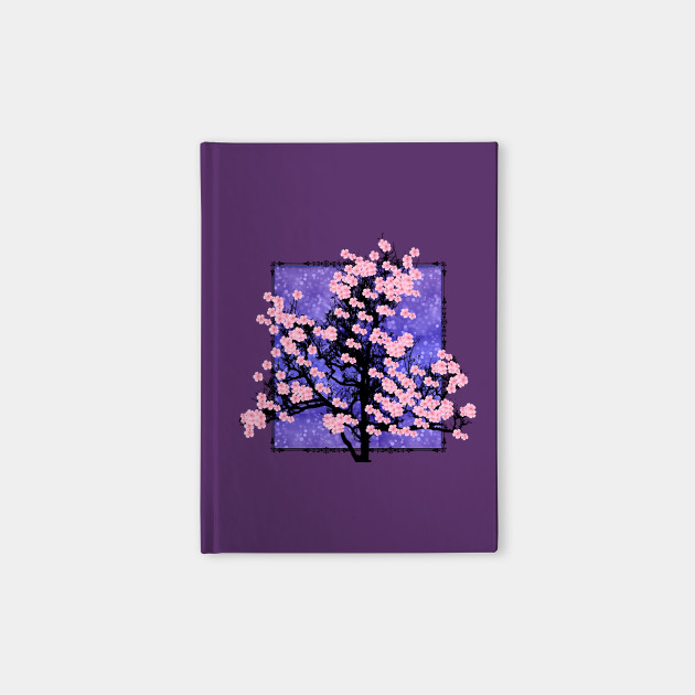 cherry blossoms in purple cherry blossom notebook teepublic