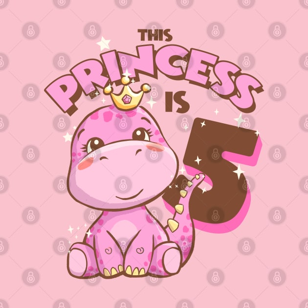 This Princess is 5 Girls 5th Birthday Pink Dinosaur Party by Irene Koh Studio