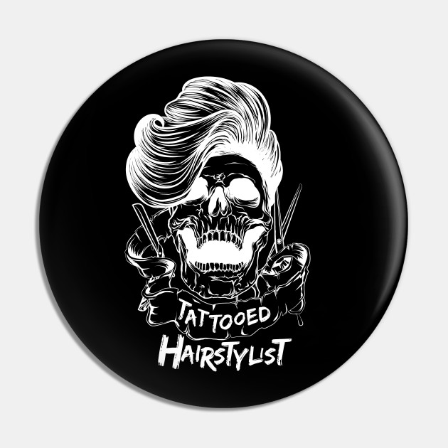 Tattooed Hair Stylist Skull Barber Hairdresser Tattoo Hair