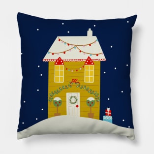 Christmas House Pillow