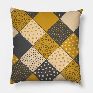 Polka dot Pattern (gold, dark gray and sand) Pillow