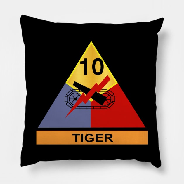 10th Armored Division - Tiger wo txt Pillow by twix123844