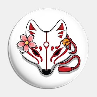 Japanese kitsune mask Pin