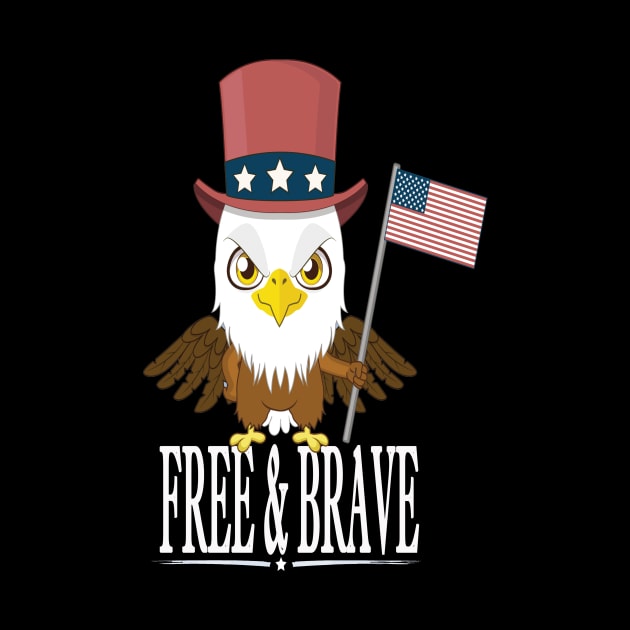 American Eagle USA Flag Land Of The Free And Brave by Mourad1984