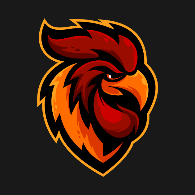 Rooster illustration mascot design by Wawadzgnstuff