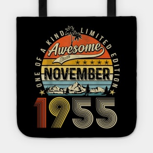 Awesome Since November 1955 Vintage 68th Birthday Tote