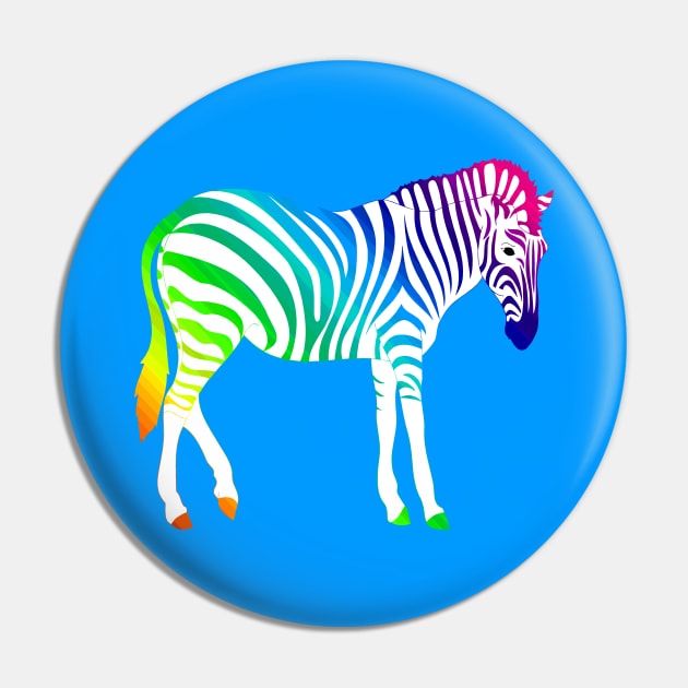 Rainbow Zebra Pin by SandraKC