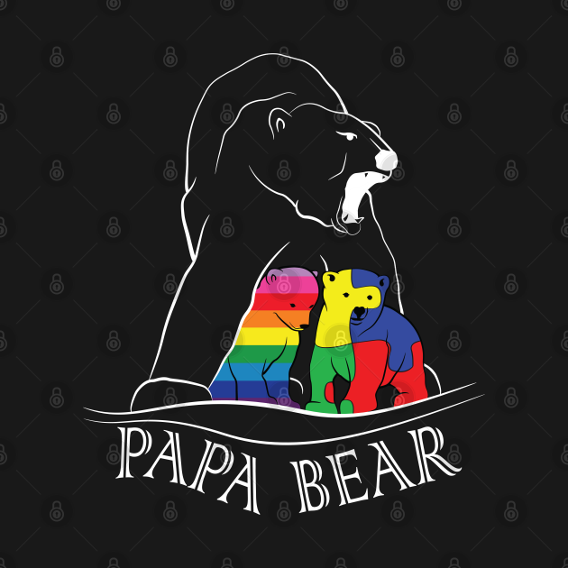 Discover Papa Bear PRIDE and Autism Shirt - Papa Bear - T-Shirt