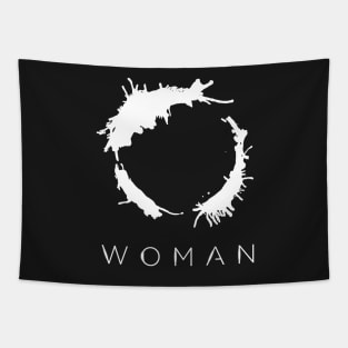 Arrival - Woman White Tapestry
