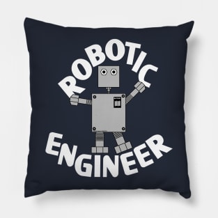 Robotic Engineer White Text Pillow