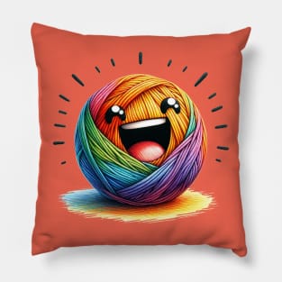 Crochet Chuckles: The Laughing Yarn Ball! Pillow