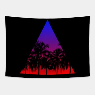 Palm Tree Sunrise Triangle Vacation Tapestry