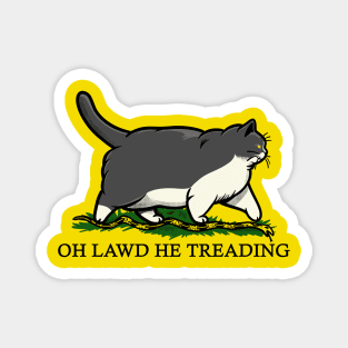 Oh Lawd He Treading Grey Tuxedo Cat Magnet