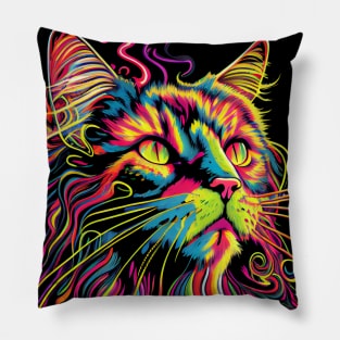 Psychedelic Cat 31.0 Pillow