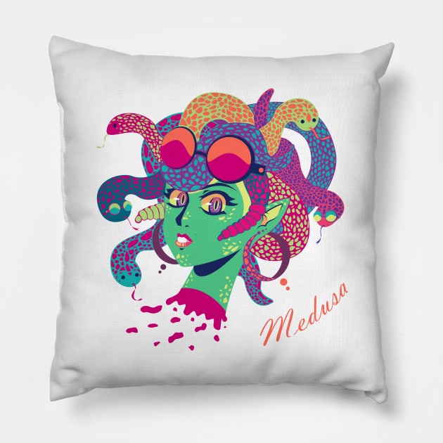 Modern Medusa Pillow by Chofy87