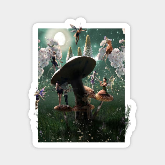 Fairy Mushroom Magnet by Random Galaxy