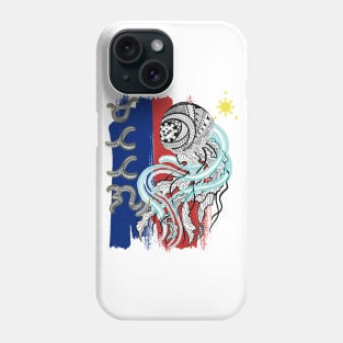 Philippine Flag-Tribal line Art Jellyfish / Baybayin word Matatag (Tough/Stable) Phone Case