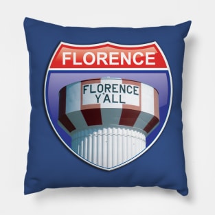 Florence Y'all Water Tower Interstate Sign Pillow