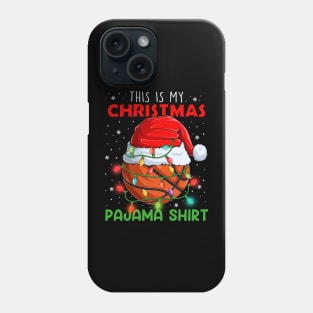 This is my Christmas Pajama Shirt Basketball ball Santa hat Phone Case