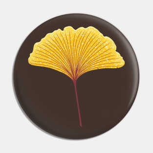 Autumn Fall Yellow Ginkgo Leaves Pattern Pin