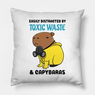 Easily Distracted by Toxic Waste and Capybaras Pillow