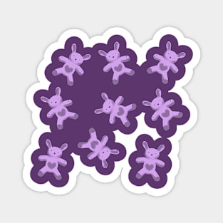 Purple rabbits pattern Magnet