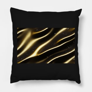 Seamless Black & Gold Texture Patterns XII Pillow