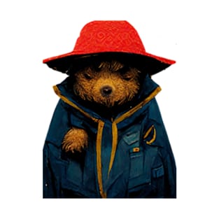 Gorgeous Paddington Bear in Blue Coat T-Shirt