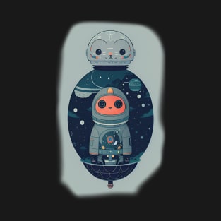 cute grey alien astronaut space pilot flight fantasy T-Shirt