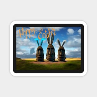 Happy Easter Moai Magnet