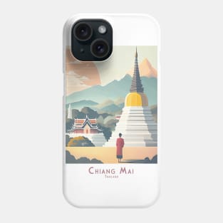 Abstract Chiang Mai Sunset Serenity - Retro Vintage Travel Phone Case